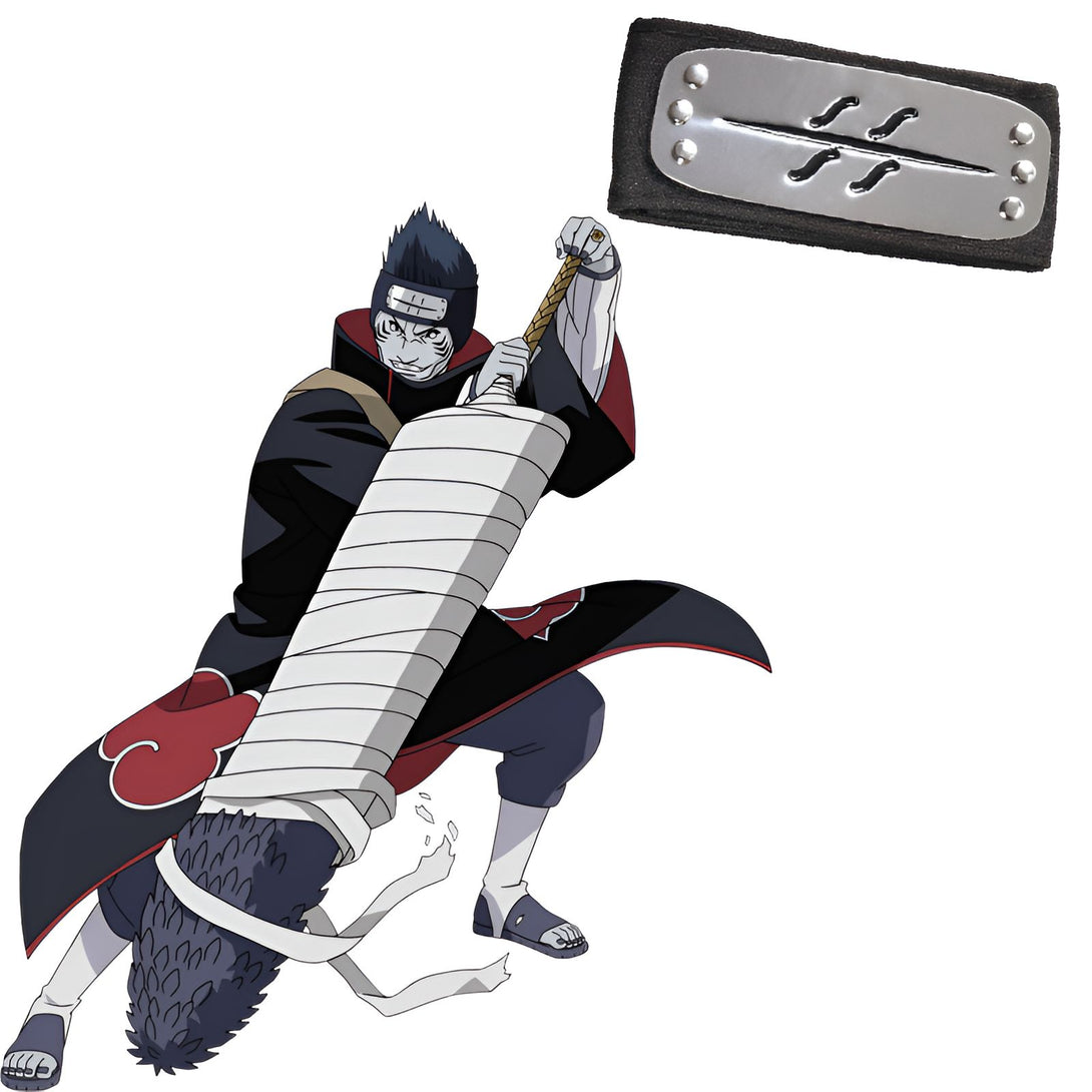 L'image représente Pain, l'antagoniste principal de Naruto Shippuden, en train de manier sa technique "Shinra Tensei" avec son bandeau frontal. Le bandeau est le symbole de l'Akatsuki, une organisation criminelle.  Ce personnage est un shinobi puissant et redoutable.