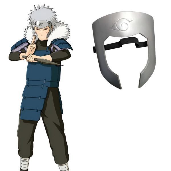 Masque de Kakashi Hatake, un personnage de l'anime Naruto, avec un design argenté représentant le Sharingan. Le masque est parfait pour les fans de Naruto.