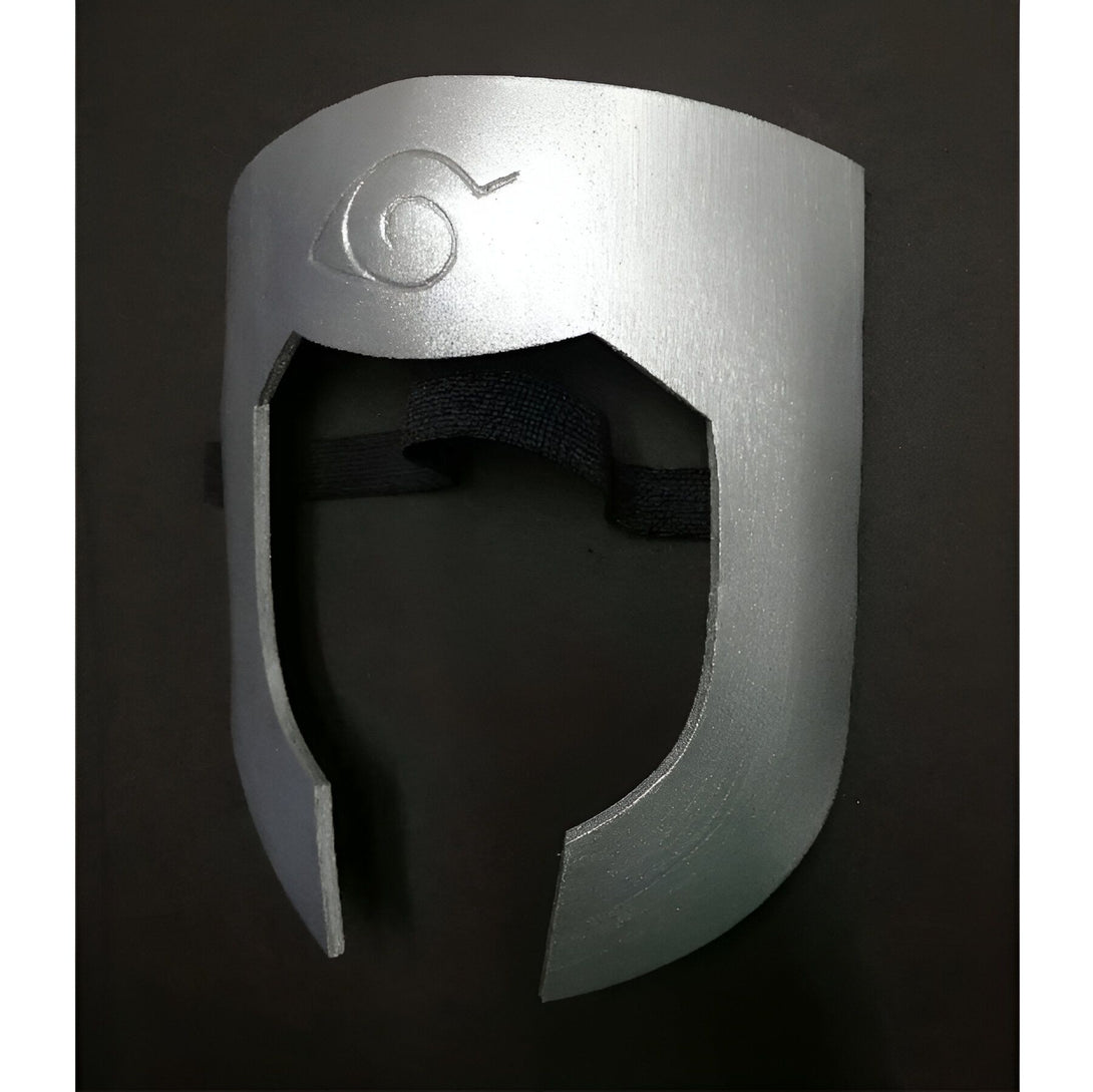 Masque argenté de Naruto avec le symbole du village caché de Konoha.