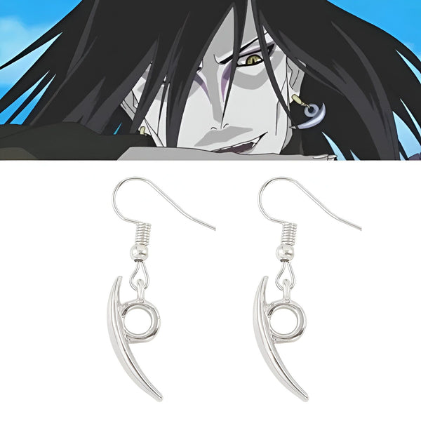 Une paire de boucles d'oreilles en argent représentant le symbole du Sharingan de Sasuke Uchiwa, un personnage de l'anime Naruto. Ces boucles d'oreilles sont un accessoire parfait pour les fans de la série.