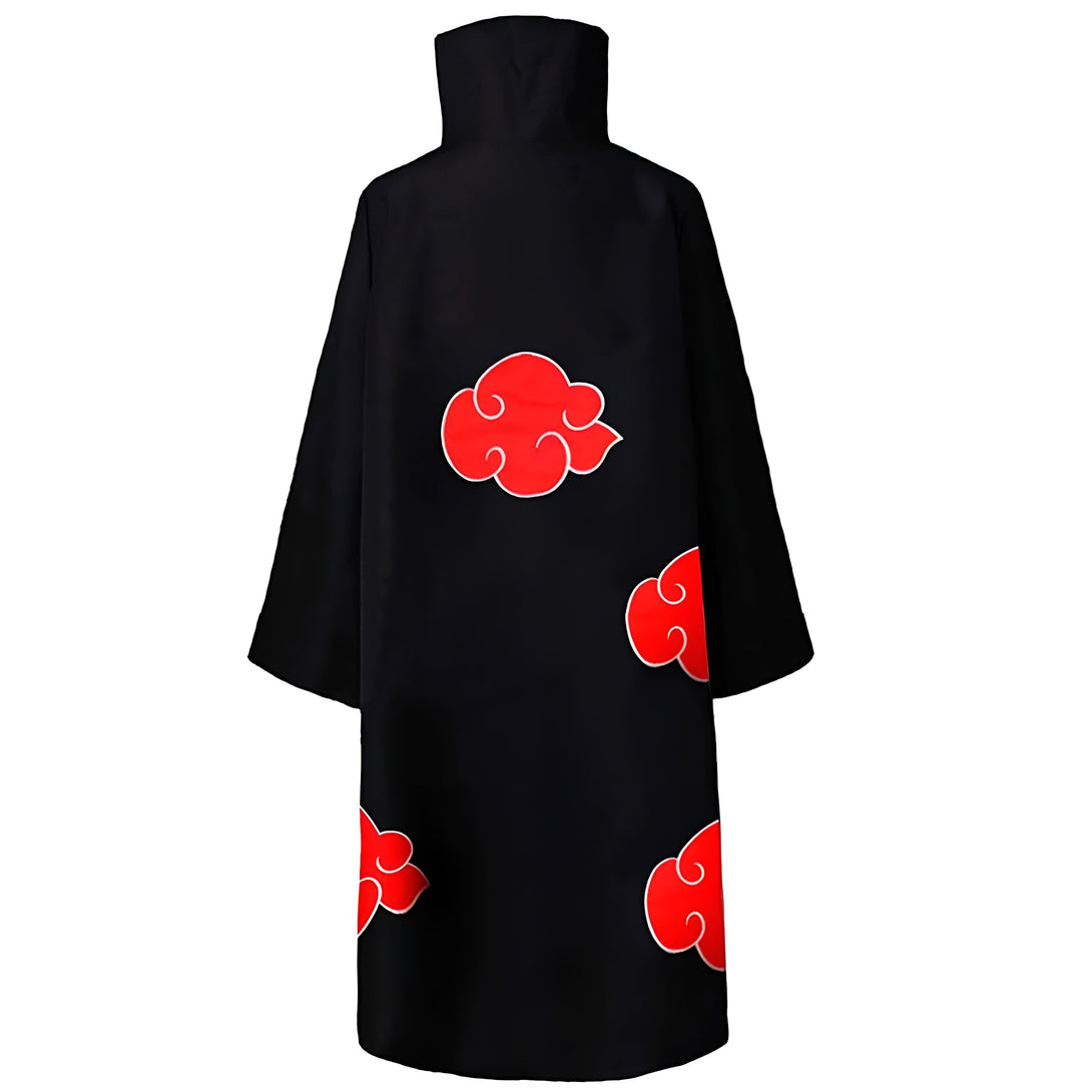 Capuche noire avec trois nuages rouges, symbole du personnage de Naruto, Akatsuki.
