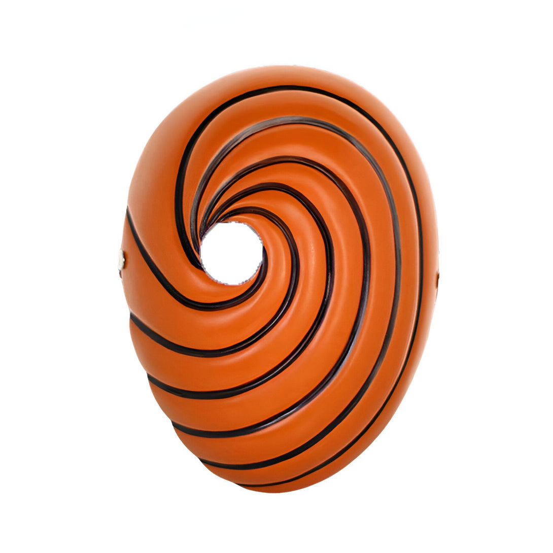 Masque de Pain, un personnage du manga et anime Naruto, avec un motif en spirale orange et noir.