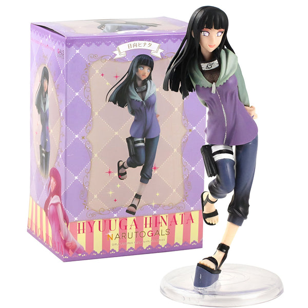 Figurines de collection Naruto de Hinata Hyuga en tenue violette et bleue.