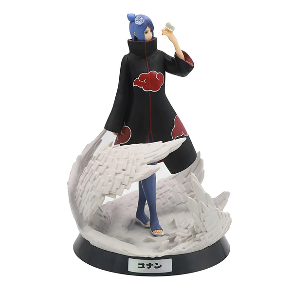Figurines de collection de Pain de Naruto en PVC, posée sur un socle avec des ailes brisées, une pièce idéale pour les fans de l'anime Naruto.