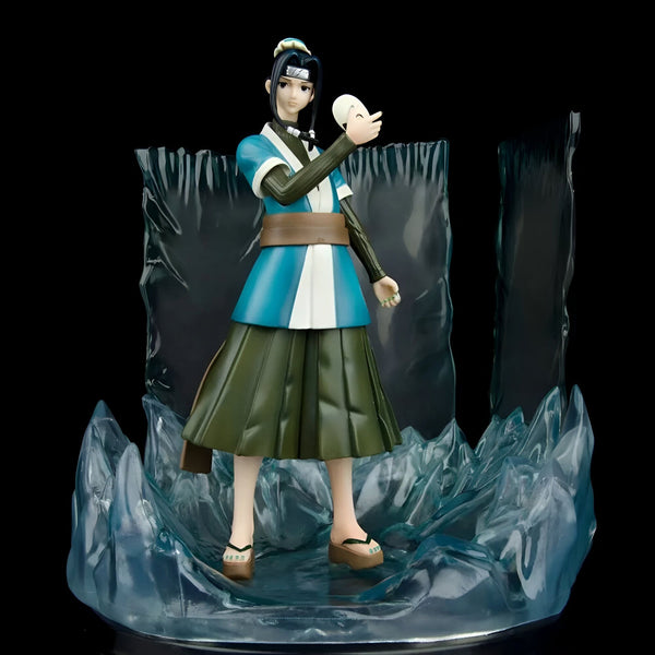 Figur de Zabuza Momochi de Naruto Shippuden avec son masque et une base transparente qui représente de la glace.  Figurine de collection en PVC.