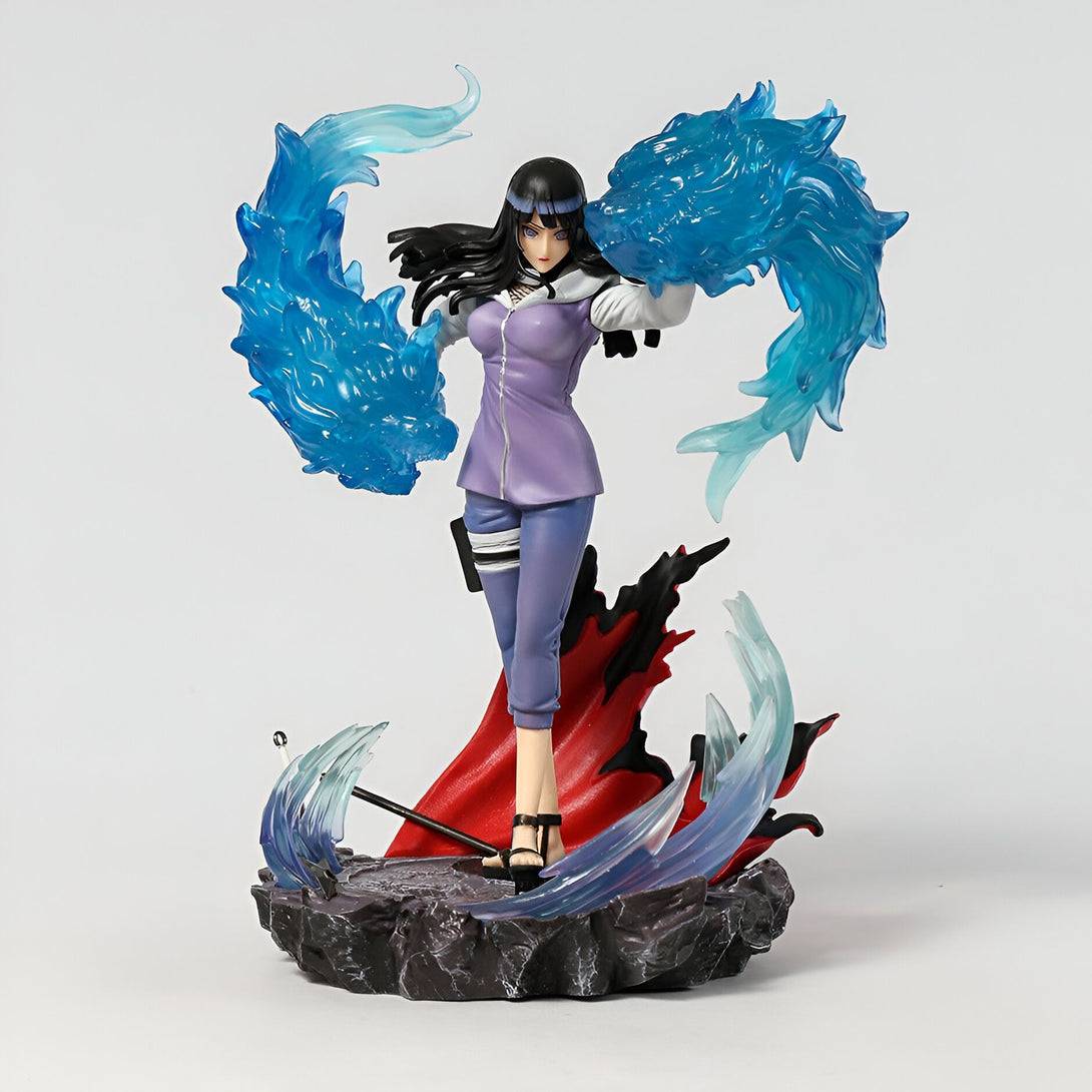 Figur de Hinata Hyuga de Naruto Shippuden avec des effets spéciaux de son jutsu "Byakugan" et son chakra bleu.