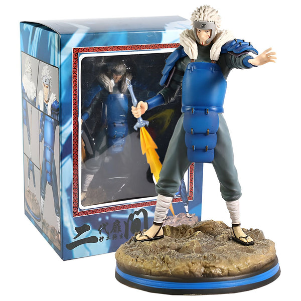 Figure de collection de l'anime Naruto représentant le personnage de Haku dans une pose dynamique. La figurine est détaillée avec des couleurs vives et est vendue dans une boîte d'emballage de style manga.