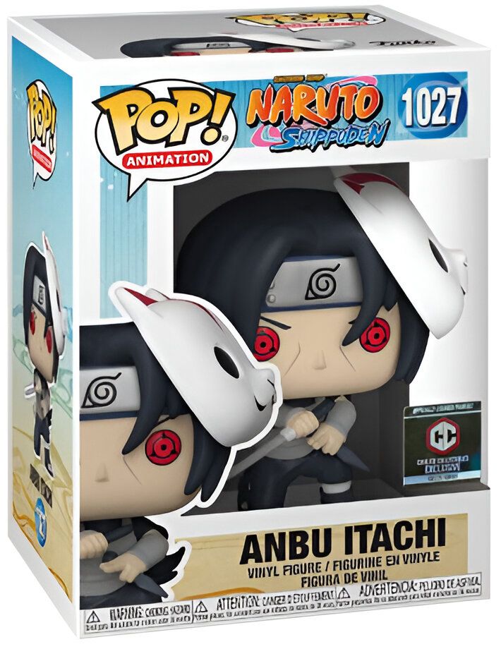 Figure Pop de collection d'Itachi de l'Anbu, portant un masque de renard, provenant de l'anime Naruto Shippuden.