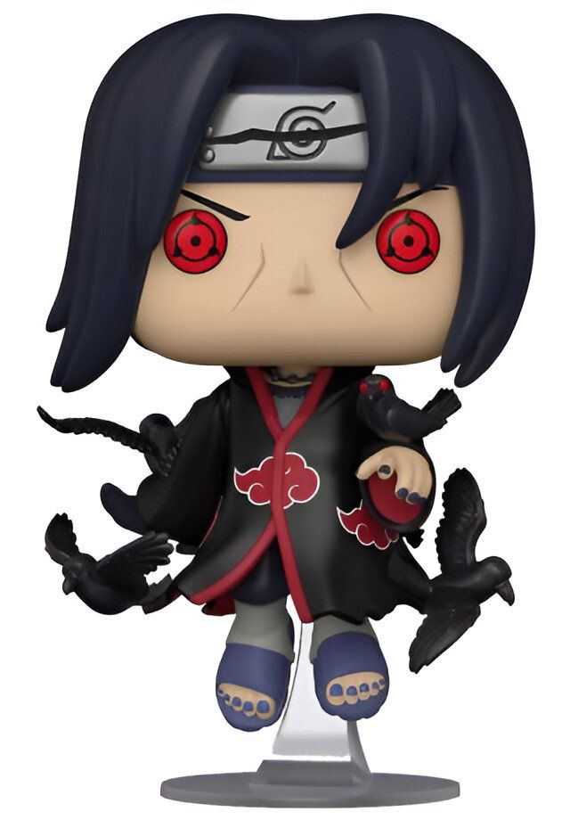 Figurine Funko Pop de Pain, l'un des personnages principaux de l'anime Naruto, avec ses yeux rouges Sharingan et ses corbeaux.
