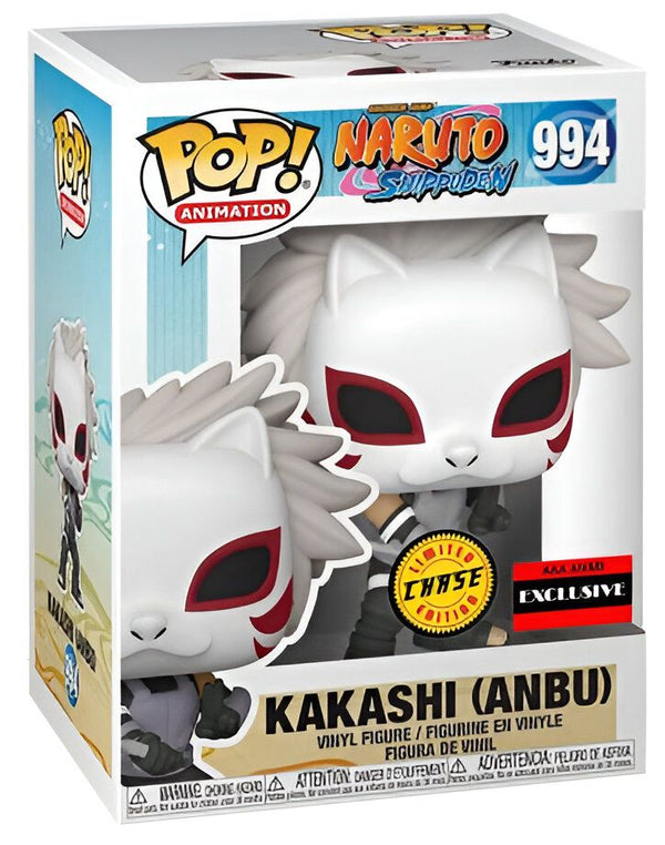 Figurine Funko Pop de Kakashi (Anbu) en édition limitée de la série Naruto Shippuden. Il est vêtu de son masque Anbu et son costume noir. La figurine est dans sa boîte d'origine avec le logo Funko Pop et le titre de l'anime.