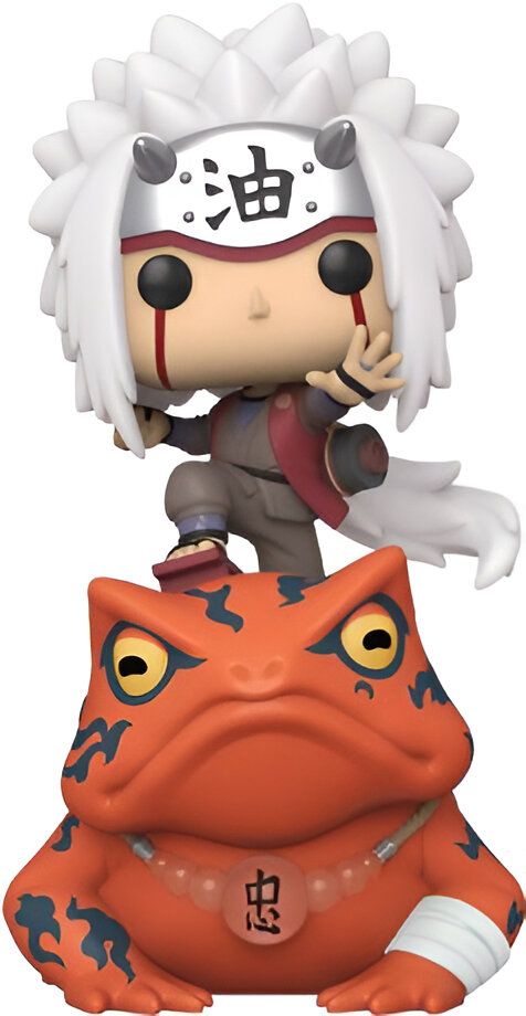 Figurine Funko Pop de Pain, personnage de l'anime Naruto, chevauchant une grenouille géante. La figurine est représentée avec ses yeux rouges et son bandana.
