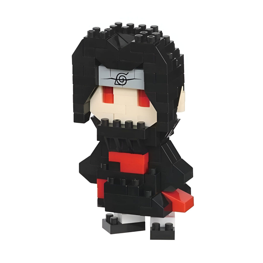 Figurines en blocs de construction représentant le personnage de Madara Uchiwa de l'anime Naruto.