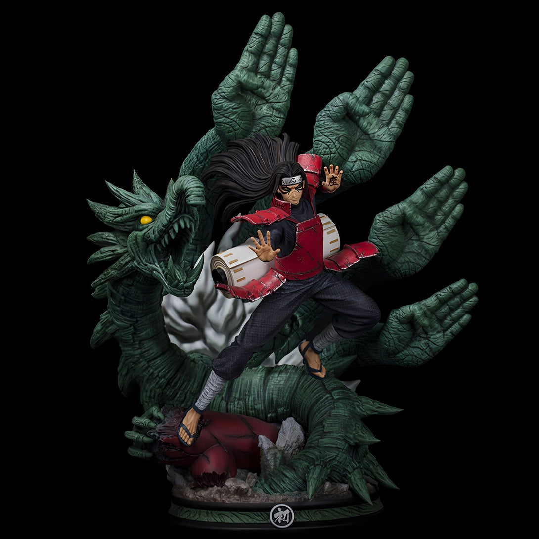 Statue de Naruto Shippuden représentant Jiraiya, le maître de Naruto, invoquant Gamabunta, sa puissante grenouille géante. Jiraiya est en position de combat, prêt à attaquer avec ses techniques de ninjutsu. La figurine capture parfaitement le style de Jiraiya et la puissance de Gamabunta.