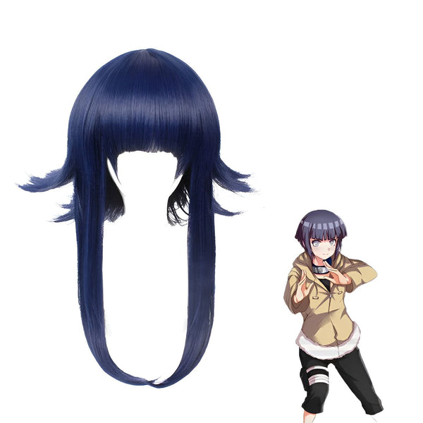 Perruque bleue de cosplay pour Hinata Hyuga de Naruto, idéale pour les fans et les cosplays. La perruque est de haute qualité et ressemble à la vraie Hinata.