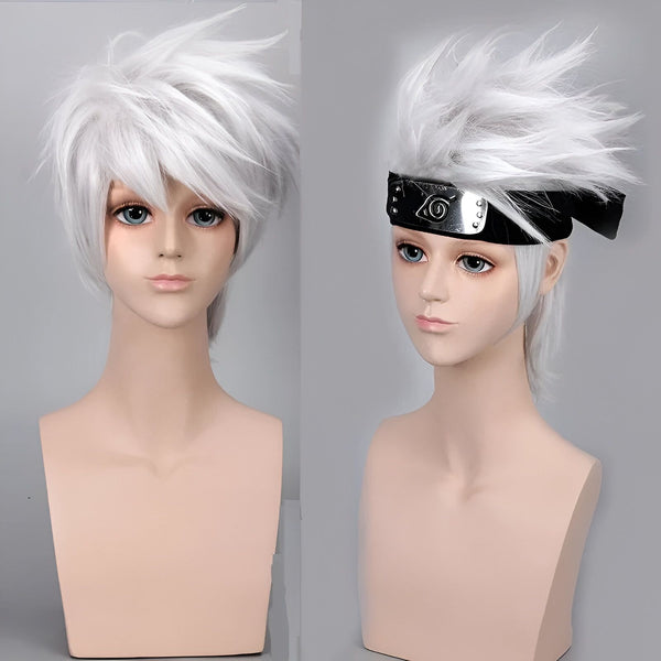 Perruque Cosplay Kakashi Hatake – Cheveux Blancs – Naruto