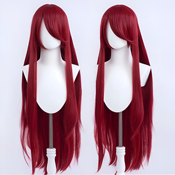 Perruque rouge longue et lisse pour cosplay Naruto, idéale pour les fans de l'anime. Cette perruque est parfaite pour se déguiser en son personnage préféré.