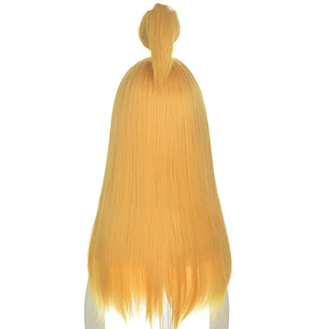 Perruque blonde avec un chignon, parfaite pour les cosplays de Naruto.