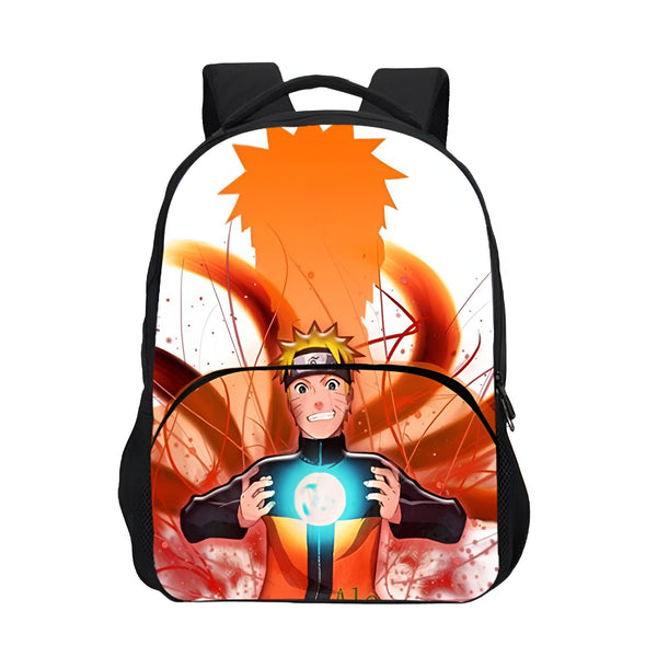 Sac à dos Naruto avec un motif d'Uzumaki Naruto et Kurama, le démon renard à neuf queues.