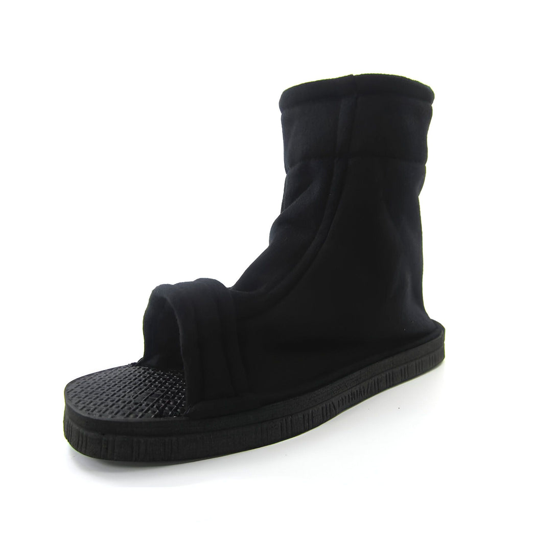Chaussures noires de style ninja, inspirées de l'anime Naruto, avec une semelle en caoutchouc et une tige en tissu.  Parfait pour les fans de Naruto !
